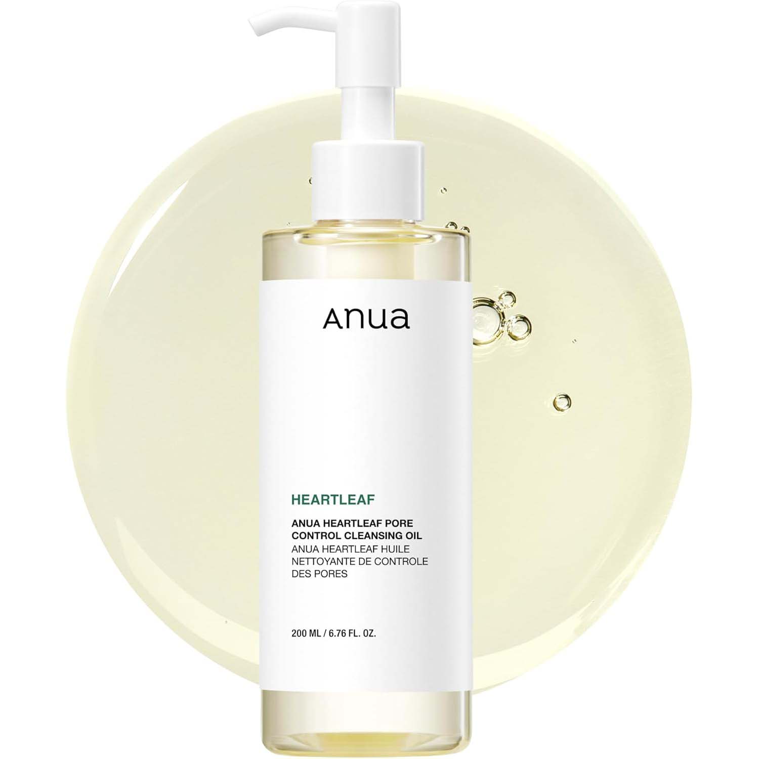156005c5baf40ff51a327f1c34f2975b1758376966.jpg ANUA Heartleaf Pore Control Cleansing Oil. Gentle Korean oil cleanser to dissolve makeup, sunscreen & blackheads. 200ml. - Image 1