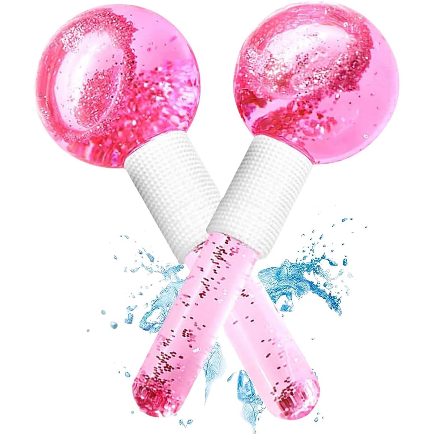156005c5baf40ff51a327f1c34f2975b1758630486.jpg 2-Pcs Facial Ice Globes. Cryo roller balls to reduce puffiness, dark circles & wrinkles. Cold therapy facial massager. - Image 1