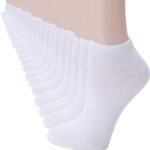 12 Pairs Ultra Thin Breathable Ankle Socks for Men & Women - Cool Summer Comfort Low Cut Socks (White)
