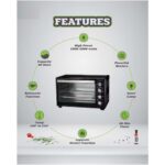 55L Electric Countertop Oven OE-1419 w/ Rotisserie & Convection - Auto Shut-Off, Stainless Steel Heating for Baking/Toasting/Broiling - Image 6