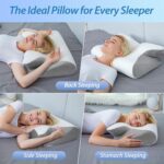 Memory Foam Cervical Pillow - 2-in-1 Ergonomic Orthopedic Pillow for Neck Pain Relief, All Sleeping Positions - Image 6
