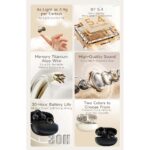 U-20 Open Ear Ring Headphones - Bluetooth 5.4 Clip-On OWS Earphones, 30H Battery, Noise-Cancelling, 4.9g Lightweight (White) - Image 8