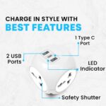 7-in-1 Multi Plug Extension Adapter - 4 Way Cordless Wall Extender with PD Fast Charging, Universal AC Outlets for Home/Office/Travel 100-250V - Image 7