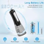 Cordless Water Dental Flosser - 5 Cleaning Modes, IPX7 Waterproof, Portable Oral Irrigator for Home & Travel (Black) - Image 4