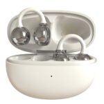 U-20 Open Ear Ring Headphones - Bluetooth 5.4 Clip-On OWS Earphones, 30H Battery, Noise-Cancelling, 4.9g Lightweight (White)