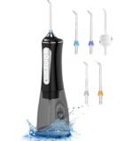 Cordless Water Dental Flosser - 5 Cleaning Modes, IPX7 Waterproof, Portable Oral Irrigator for Home & Travel (Black) - Image 2