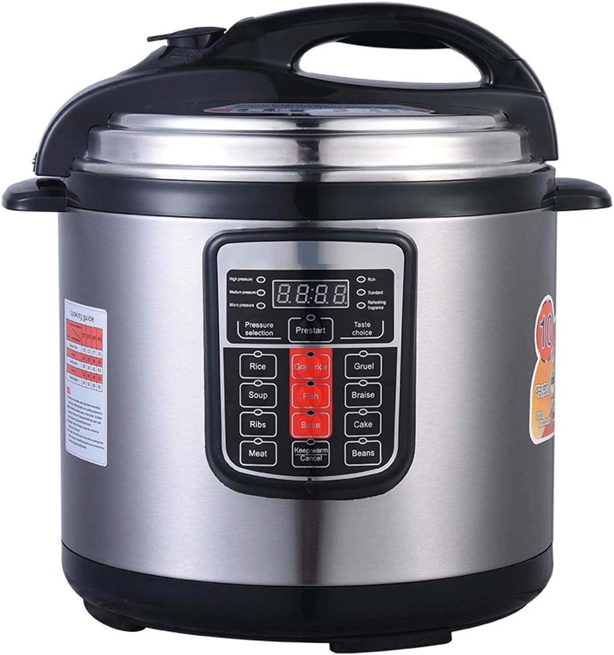 f3ccdd27d2000e3f9255a7e3e2c488001744902051.jpg 12L Smart Digital Pressure Cooker - Multi-Function Electric Rice Cooker with Non-Stick Pot & Stainless Steel Design - Image 1