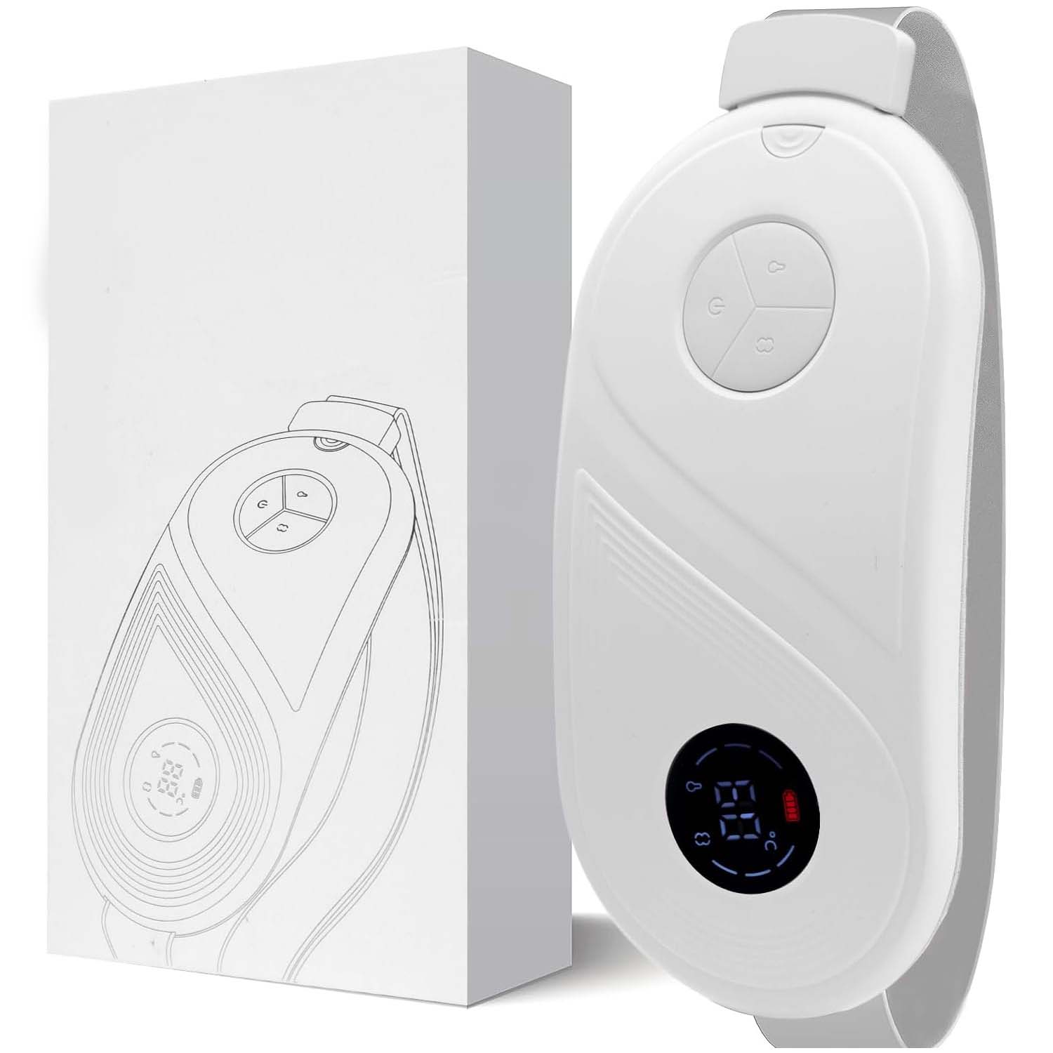 f3ccdd27d2000e3f9255a7e3e2c488001757505955.jpg Electric Heating Pad for Cramps - Upgraded Portable Cordless Heating Pad with Adjustable Heat, Soft White Design - Image 1