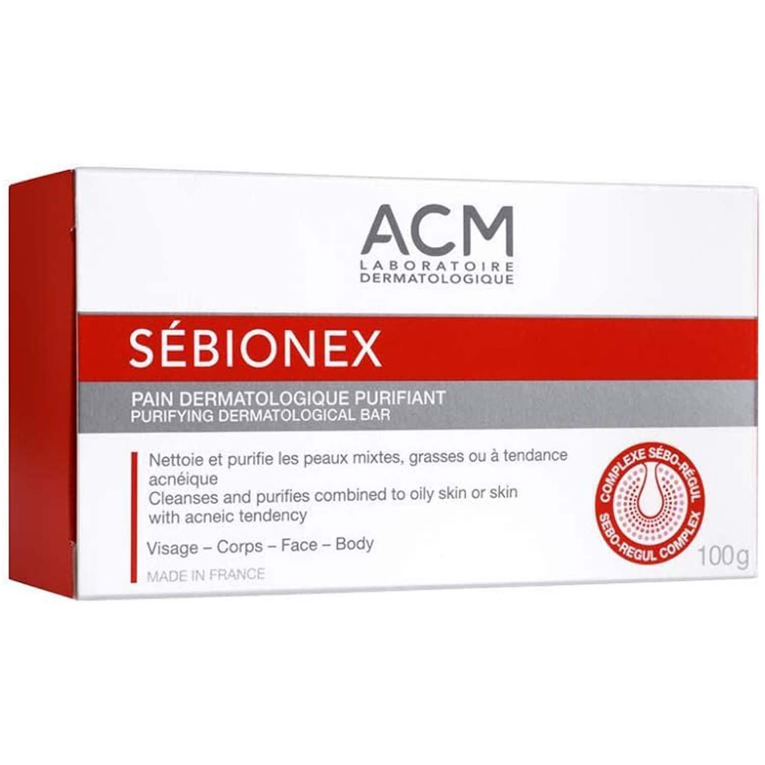 f3ccdd27d2000e3f9255a7e3e2c488001758375175.jpg ACM Sebionex Purifying Soap. Deep cleansing bar for oily, acne-prone skin. Helps regulate sebum & prevent impurities. 100g. - Image 1