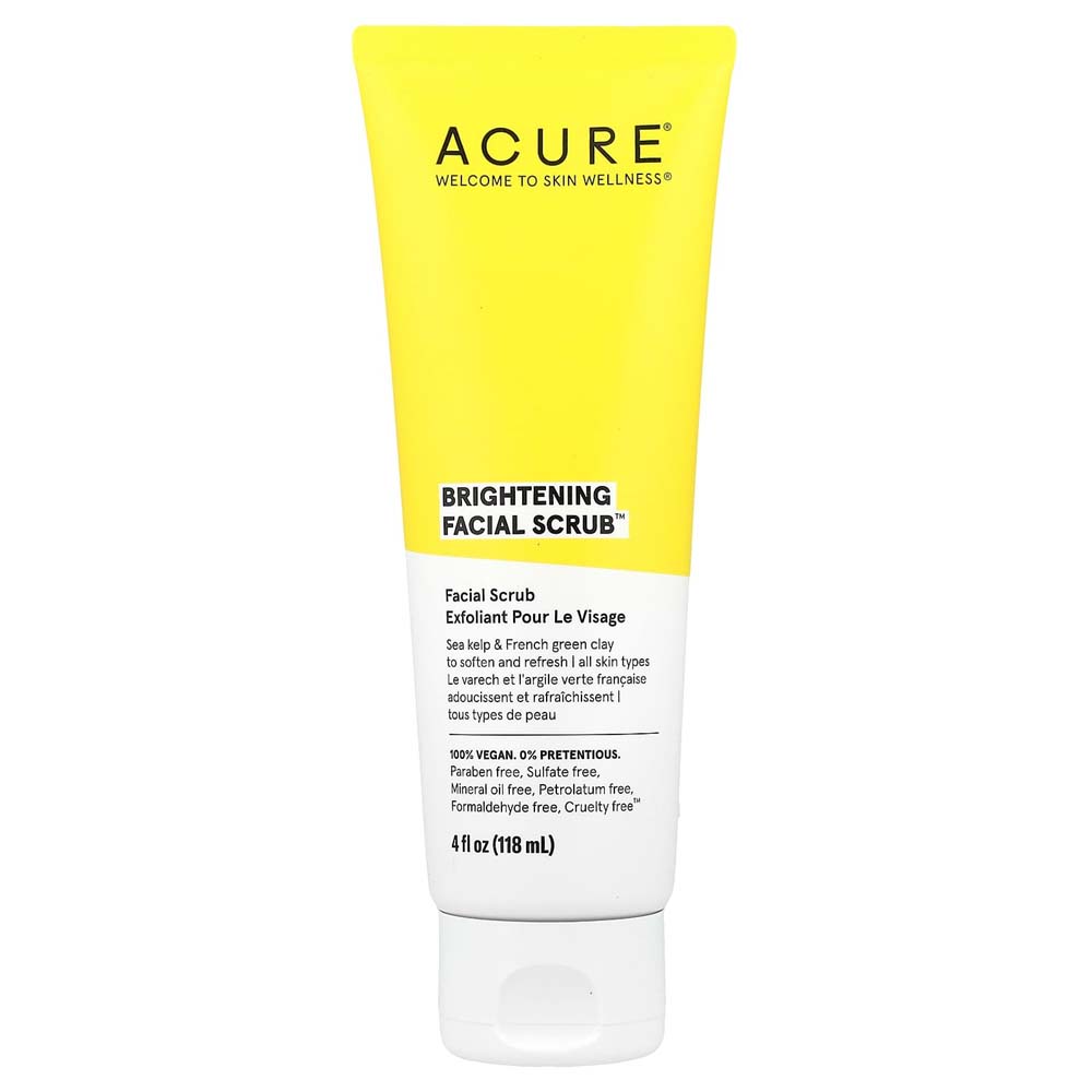 fe5df232cafa4c4e0f1a0294418e56601758024173.jpg Acure Brightening Facial Scrub - Exfoliating Face Wash with Sea Kelp & French Green Clay, Gentle Daily Scrub for Radiant Skin - Image 1