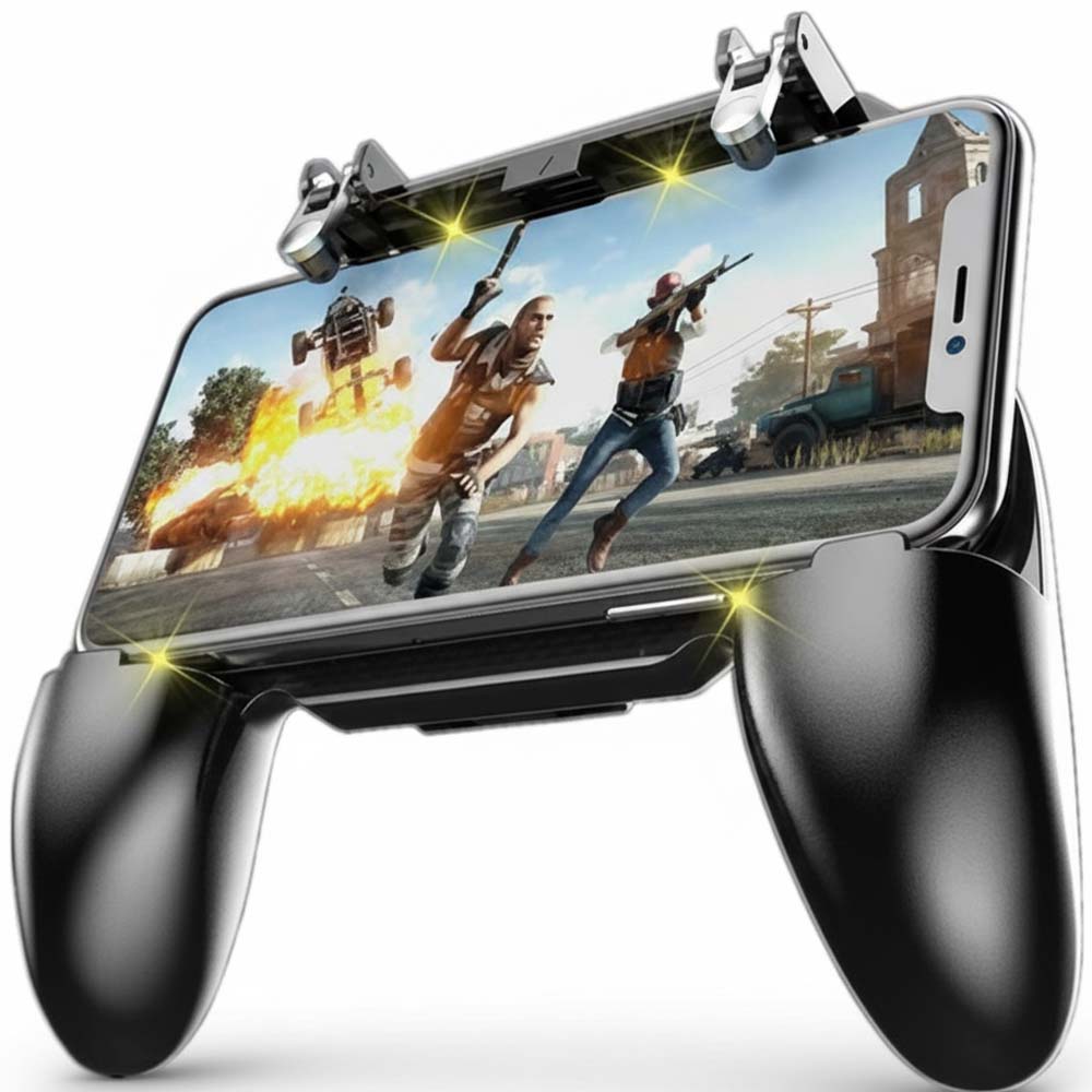 3145a0e41565ac008d006b1a85f8882f1773828956.jpg 2-in-1 Mobile Game Controller with Cooling Fan trigger joystick gamepad for iOS & Android phones. Black. - Image 1