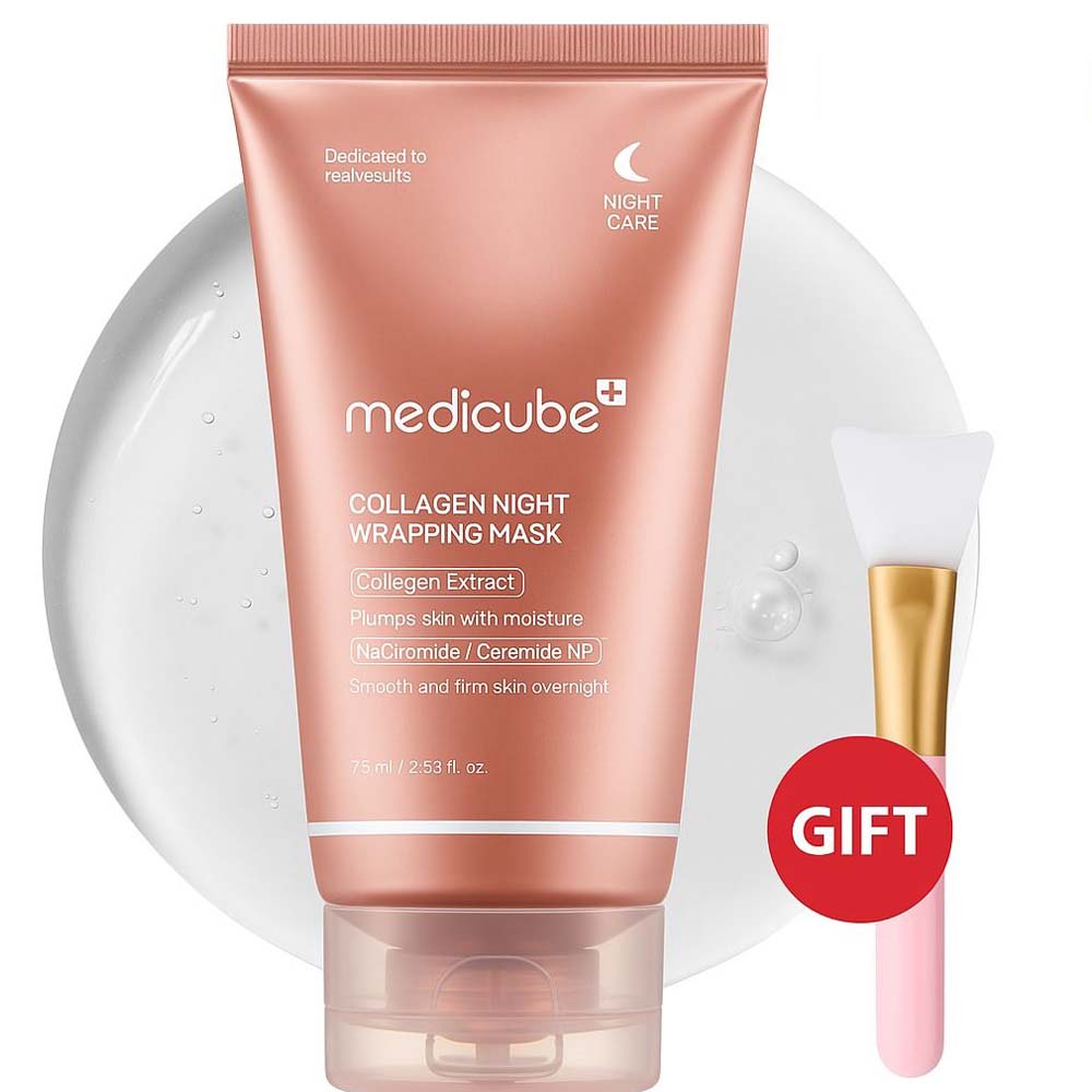 62bf1edb36141f114521ec4bb41755791758546609.jpg Medicube Collagen Overnight Wrapping Peel Off Mask. Hydrating & firming sleep mask for sagging & dull skin. 2.53 fl.oz. - Image 1