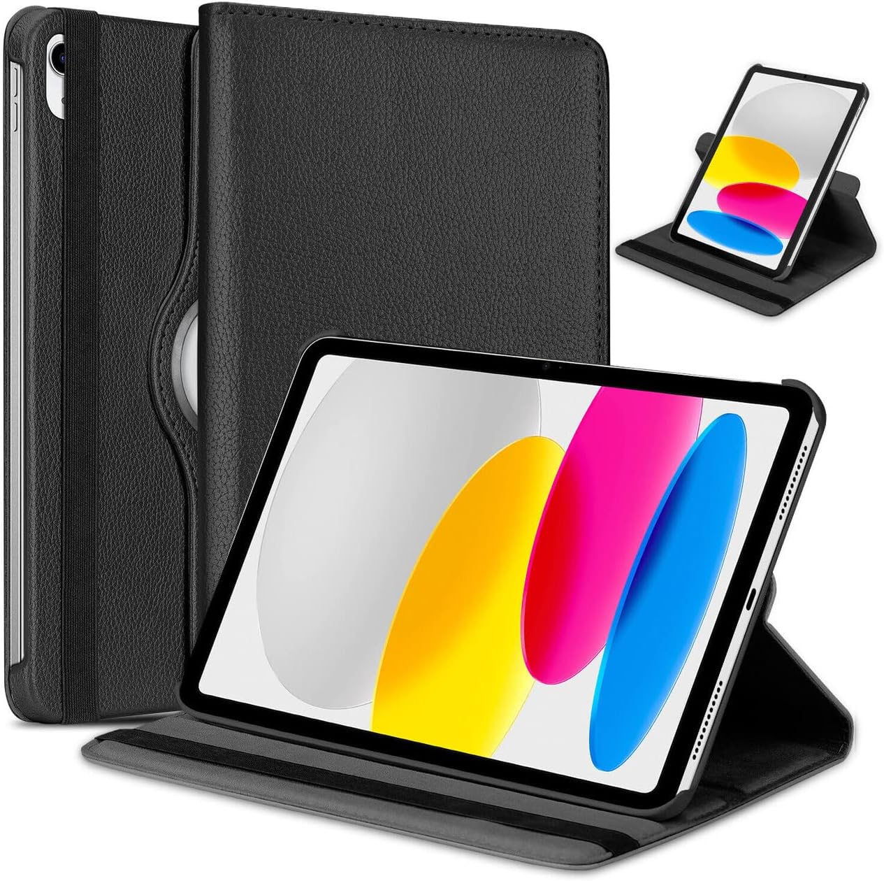 6c2ffe61d5355ba2e6c1cebdc0ab56131749815767.jpg iPad 10th Gen 10.9" Leather Case - 360° Rotating Smart Cover with Auto Sleep/Wake & Multi-Angle Stand (Multi Colour) - Image 1